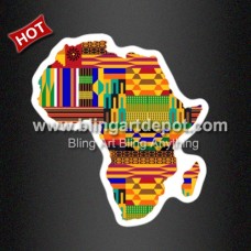 Kente Africa Map Heat Transfers White Ink Design for Shirt